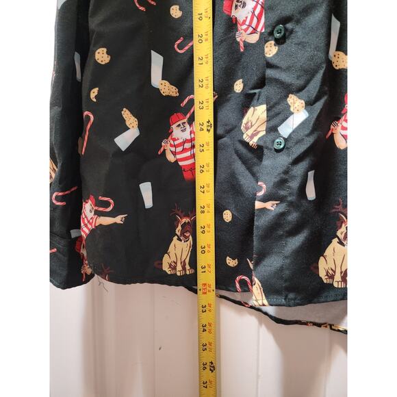 RSVLTS Sandlot Green Button Down Christmas Long-Sleeve Collared Shirt Size XXL - Picture 8 of 9